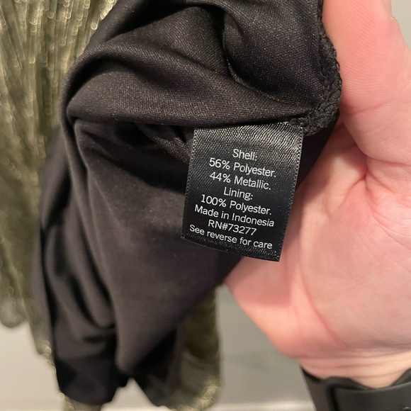 Simply Vera Vera Wang Knot-Waist Gold and Black Metallic Mini Dress Size Medium - Picture 5 of 10